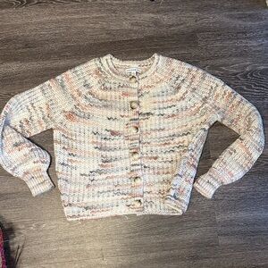Cream and Pink Knit Cardigan